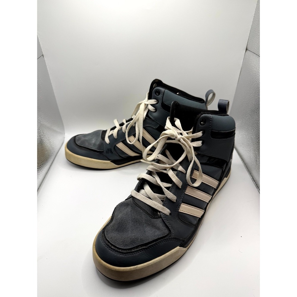 Adidas Raleigh Mid F93983 Mens 12 Sneaker Gray White Leather Basketball Shoes
